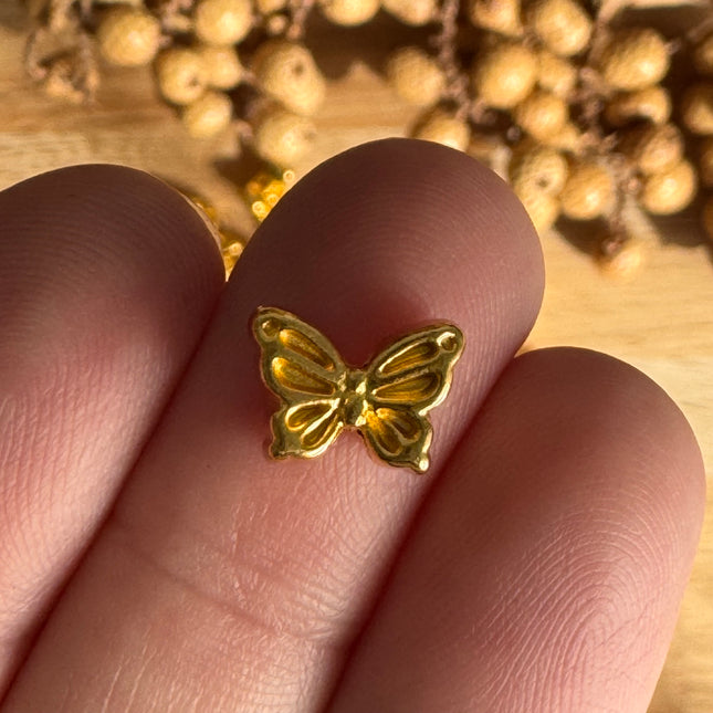 1 x süßer Schmetterling Gold Verbinder | Für Mikromakramee, Schmuck, Armbänder & DIY‘s