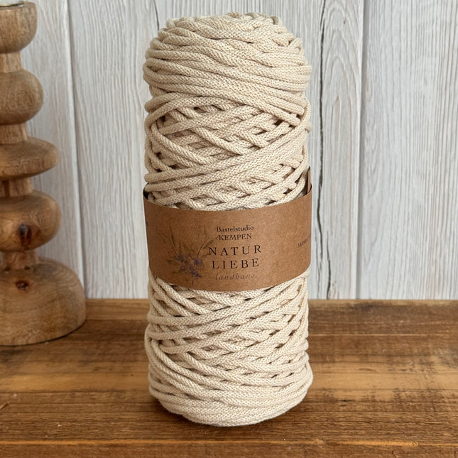 1 x Natur Geflochtenes Makramee-Garn aus 100% Baumwolle | 3mm x 100 m Länge | Für Makramee, Schmuck & DIY‘s
