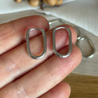 2 x Ovale Creolen | in Silber | 19 x 12 mm | Für Mikromakramee, Schmuck & DIY‘s