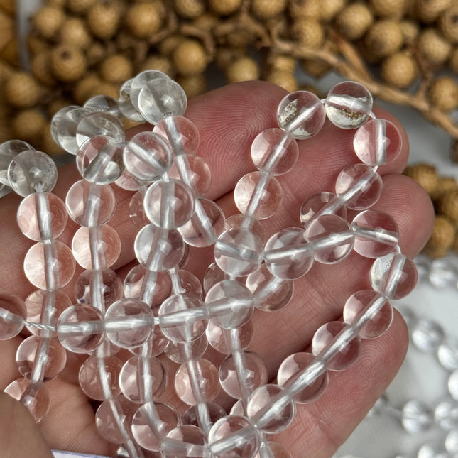 10 x Bergkristall 8 mm | echte Edelsteinperlen - Makramee, Mikromakramee & DIY Schmuck