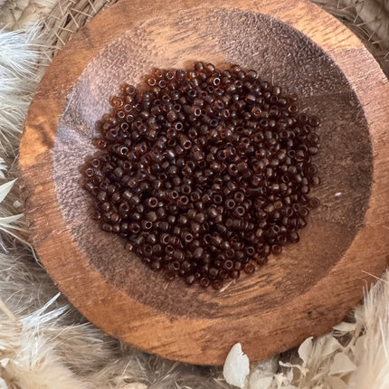 100 x Transparent Glass Beads | Brown | 3 mm | For Micromacrame, Jewelry &amp; DIYs