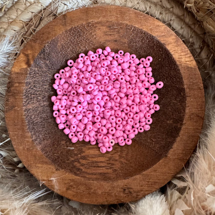 100 x Glasperlen | in dunklem Rosa | 3 mm | Für Mikromakramee, Schmuck & DIY‘s