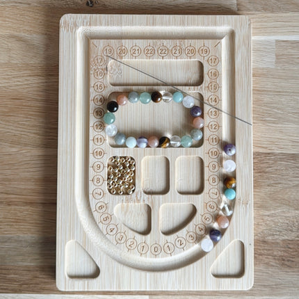 1 x Schmuck Reihbrett Holz Natural (natürliche Farbe Holz | Für Mikromakramee, Schmuck & DIY‘s