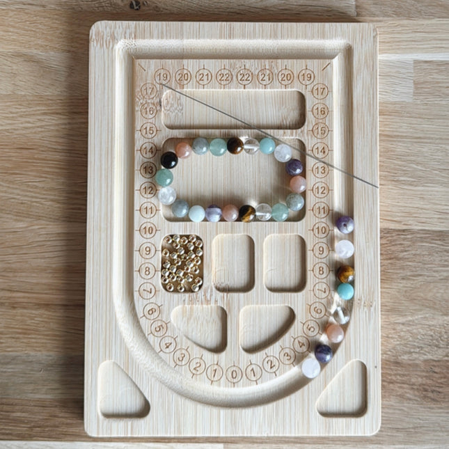 1 x Schmuck Reihbrett Holz Natural (natürliche Farbe Holz | Für Mikromakramee, Schmuck & DIY‘s