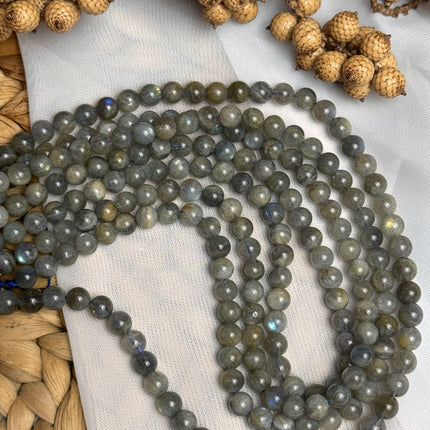 10 x Labradorit 6 mm | echte Edelsteinperlen - Makramee, Mikromakramee & DIY Schmuck