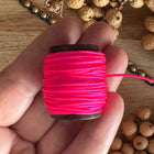1 x 10 m Neon Pink (044) | Unwaxed 1 mm polyester yarn for micro macrame | DIY jewelry making