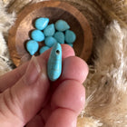 1 x Naturstein Anhänger Tropfen  in Türkis 19 x 12 mm - Schmuckherstellung DIY