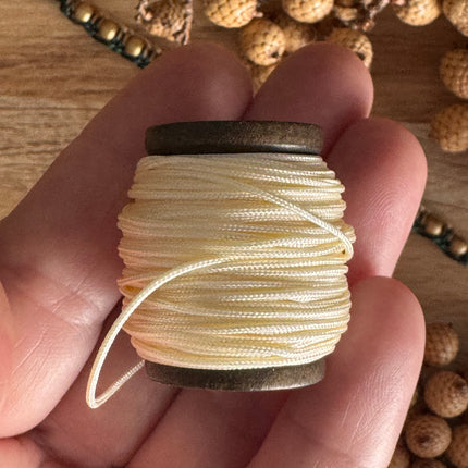 1 x 10 m Cream White (058) | Unwaxed 1 mm Polyester Yarn for Micro Macrame | DIY Jewelry Making
