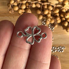 1 x four-leaf clover connector | in silver | For micro macrame, jewelry & DIYs