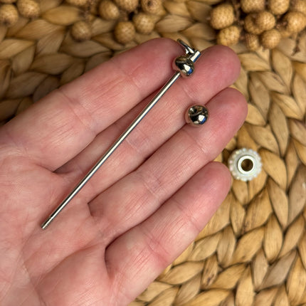 1 x Schlüsselanhänger Stäbe Rohling aus Metall (Silber)  für kreative DIY Ideen