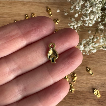 5 x Antique Gold Mushroom Charms for DIY Jewelry Making - 12 x 7 mm