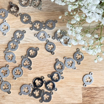 1 x Silver Angel Charm Connector (nickel-free) for DIY Jewelry - Christmas DIY