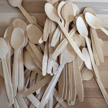 20 x Large Wooden Spoons for Crafts (16.5x4cm)