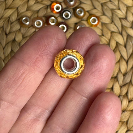 1 x Honig facettierte Acryl Spacerperle mit großem Loch für DIY Schlüssel- und Taschenanhänger