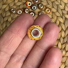 1 x Honig facettierte Acryl Spacerperle mit großem Loch für DIY Schlüssel- und Taschenanhänger