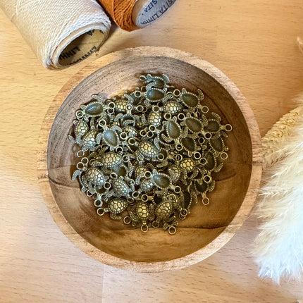 1 x Bronze Turtle Connector | For Micromacrame, Jewelry &amp; DIY Projects