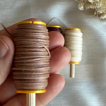 Coffee & Cream – CT Point Farbset |  geflochtenes & gewachstes  Polyestergarn 1 mm | CT Point®| Mikromakramee Schmuckgarn