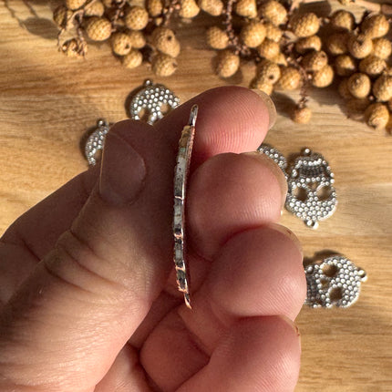 Silver skull pendant – Skull connector for DIY jewelry &amp; macrame