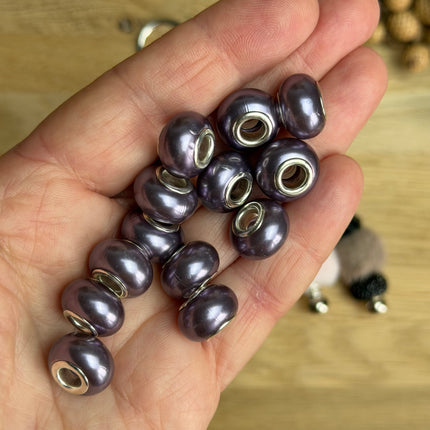 1 x Flieder Acryl Spacerperle mit großem Loch für DIY Schlüssel- und Taschenanhänger