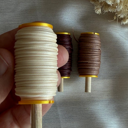 Coffee & Cream – CT Point Farbset |  geflochtenes & gewachstes  Polyestergarn 1 mm | CT Point®| Mikromakramee Schmuckgarn