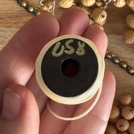 1 x 10 m Cream White (058) | Unwaxed 1 mm Polyester Yarn for Micro Macrame | DIY Jewelry Making