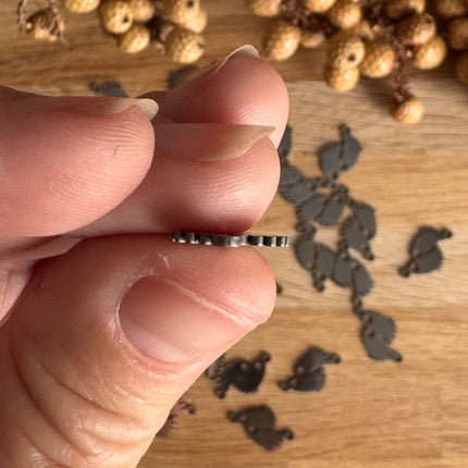 1 x Mini Footprint Connector – Stainless Steel 👣 | For Micromacrame, Jewelry, Bracelets &amp; DIYs