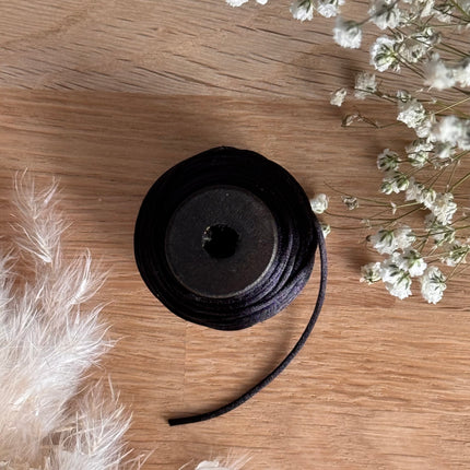 1 x Black Jewelry Cord in Silk Look | ø 1.2 mm x 10 m | For Micromacrame, Jewelry &amp; DIYs