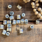 2 x light brown ceramic tube beads, handmade | For micro-macrame, jewelry & DIY projects