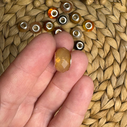 1 x Nude facettierte Acryl Spacerperle mit großem Loch für DIY Schlüssel- und Taschenanhänger