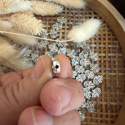 1 x Fatima Hand Silber Perle für Schmuckherstellung Arm- Fußband Kette Makramee