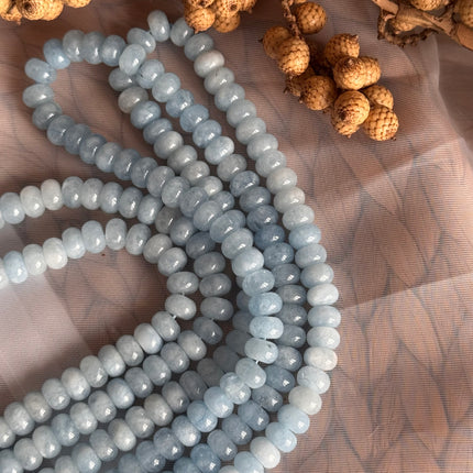 10 x Aquamarin Edelstein Perlen – blau - Makramee, Mikromakramee & DIY Schmuck