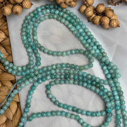 10 x Amazonit 4 mm | echte Edelsteinperlen - Makramee, Mikromakramee & DIY Schmuck