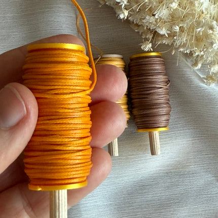 Golden Autumn – CT Point Farbset |  geflochtenes & gewachstes  Polyestergarn 1 mm | CT Point®| Mikromakramee Schmuckgarn