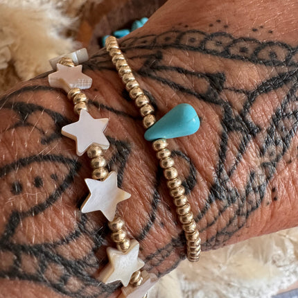 1 x Naturstein Anhänger Tropfen  in Türkis 19 x 12 mm - Schmuckherstellung DIY