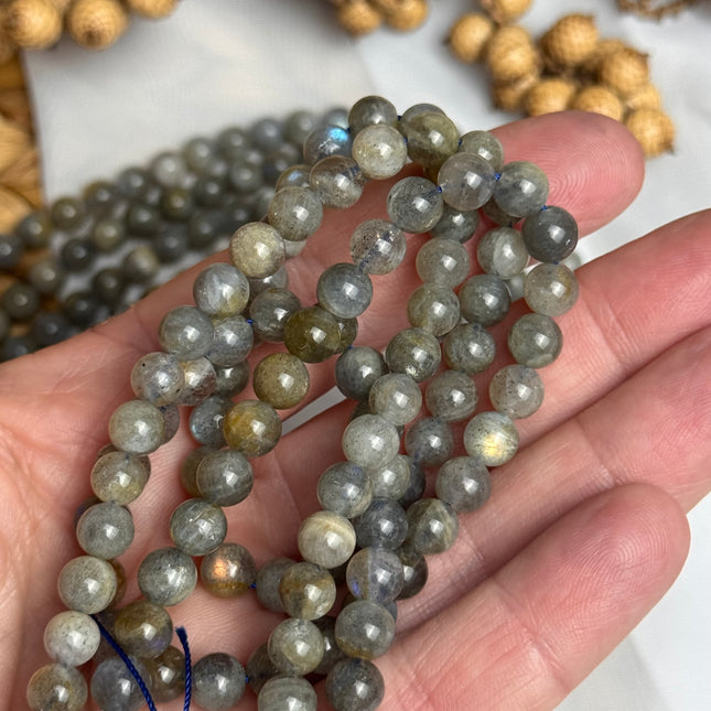 10 x Labradorit 6 mm | echte Edelsteinperlen - Makramee, Mikromakramee & DIY Schmuck