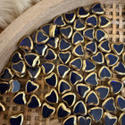 2 x Herz Glasperle | Blau transparent Gold | ca.ca. 9.5x10mm (Ø1.1mm | Für Mikromakramee, Schmuck & DIY‘s (Kopie)