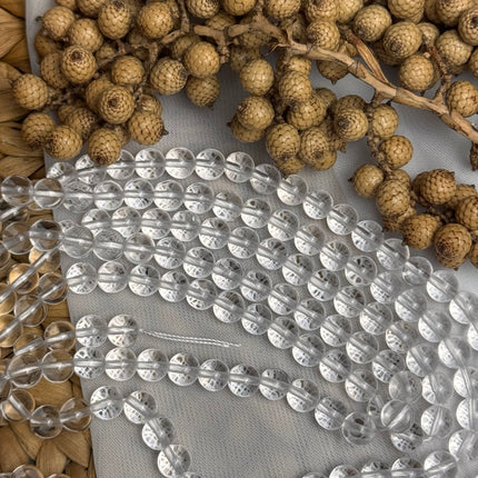 10 x Bergkristall 8 mm | echte Edelsteinperlen - Makramee, Mikromakramee & DIY Schmuck