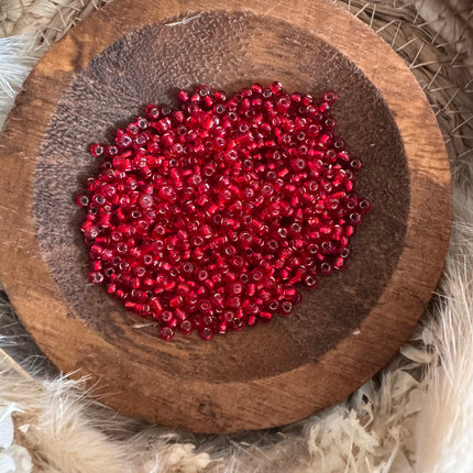 100 x Transparente Glasperlen | in Rot | 3 mm | Für Mikromakramee, Schmuck & DIY‘s