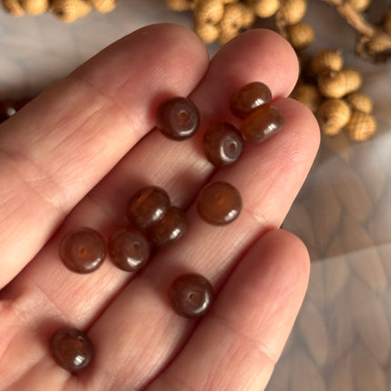 10 x Sonnenstein Edelstein Perlen – braun - Makramee, Mikromakramee & DIY Schmuck