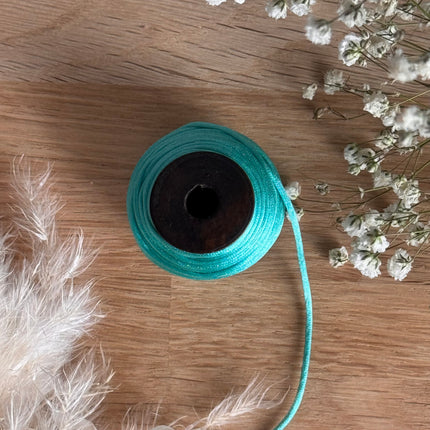 1 x Türkise Schmuck Kordel in Seidenoptik  | ø 1,2 mm x 10 m | Für Mikromakramee, Schmuck & DIY‘s