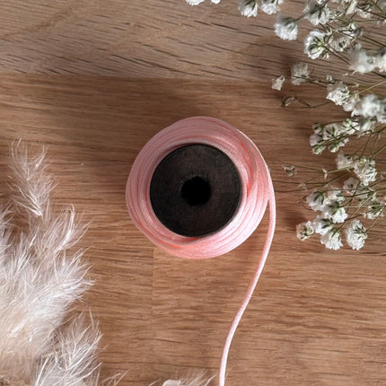 1 x Delicate Pink (Salmon) Jewelry Cord in Silk Look | ø 1.2 mm x 10 m | For Micromacrame, Jewelry &amp; DIYs