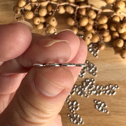 1 x four-leaf clover connector | in silver | For micro macrame, jewelry &amp; DIYs