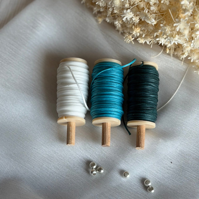 Ocean Mood– CT Point Farbset |  geflochtenes & gewachstes  Polyestergarn 1 mm | CT Point®| Mikromakramee Schmuckgarn