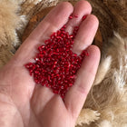 100 x Transparente Glasperlen | in Rot | 3 mm | Für Mikromakramee, Schmuck & DIY‘s