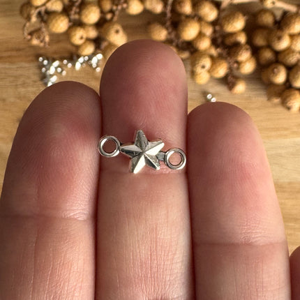 1 x Star Connector in silver look – for sparkling DIY jewelry ideas