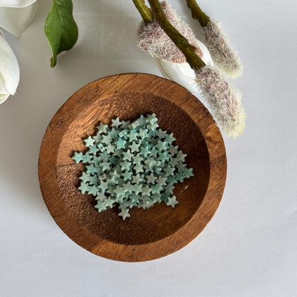 5 x Star Amazonite Turquoise - a beautiful highlight for your jewelry creations | 6 mm (0.7 mm hole)