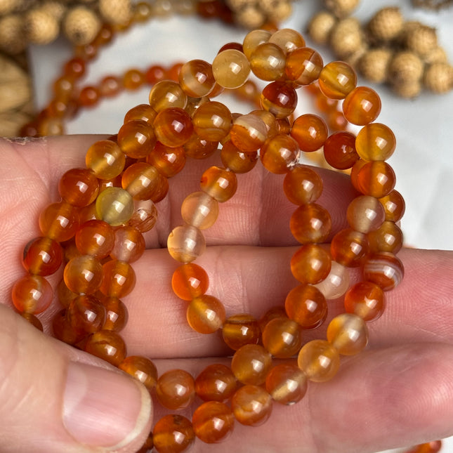 10 x Karneol 6 mm | echte Edelsteinperlen - Makramee, Mikromakramee & DIY Schmuck