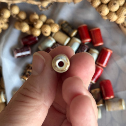 5 x Keramikperlen – Röhrenform, bunt glasiert  | Für Mikromakramee, Schmuck & DIY‘s