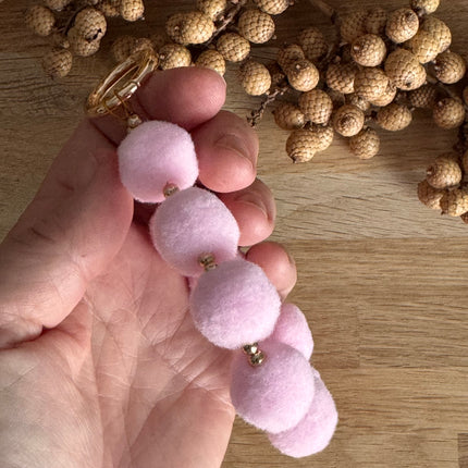 1 x  Schlüssel- und Taschenanhänger Pompom Rosa & Gold