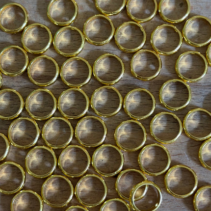 1 x Ring-Verbinder | in Gelb-Gold | 10 mm | Für Mikromakramee, Schmuck & DIY‘s